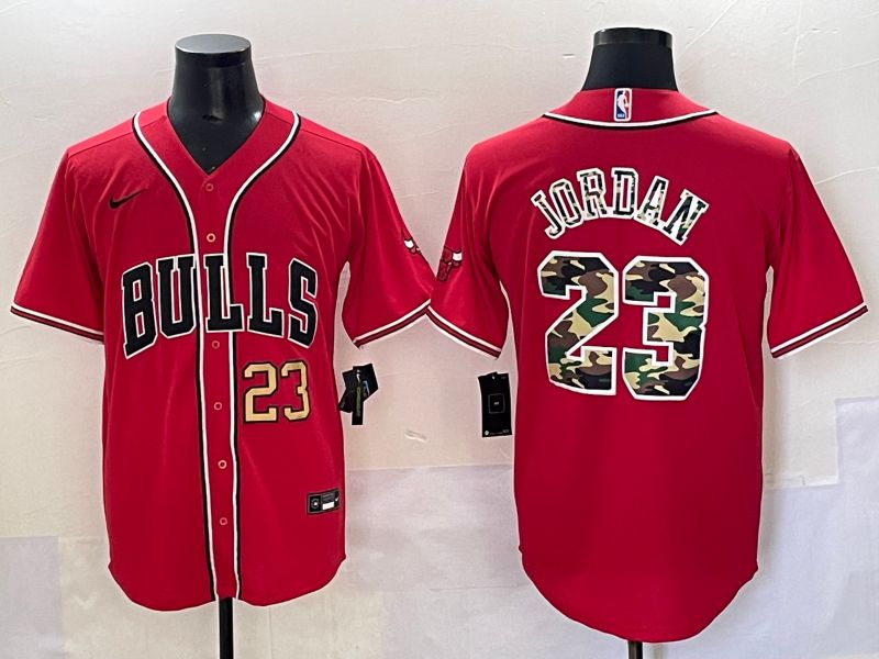 Men 2025 Chicago Bulls #23 Jordan Camo Red Joint Name Nike NBA Jersey style 1